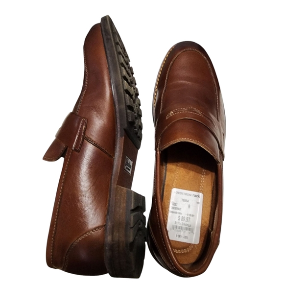 New Florsheim Leather Moc Toe Chalet Penny Loafer in Chestnut Brown main image 8